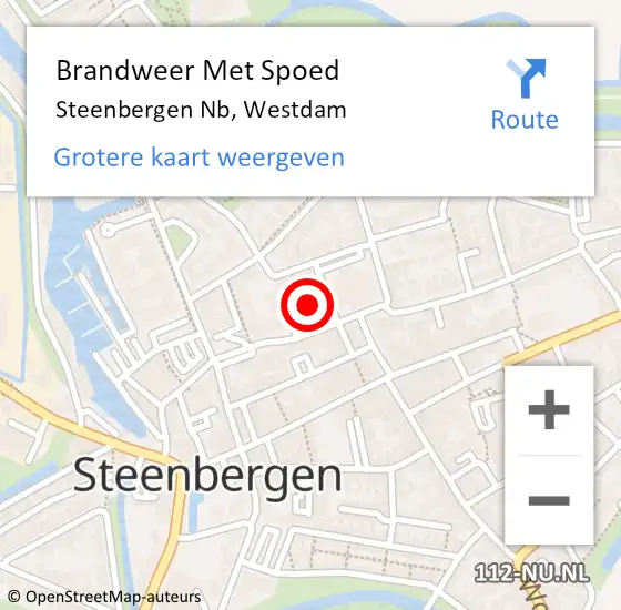 Locatie op kaart van de 112 melding: Brandweer Met Spoed Naar Steenbergen Nb, Westdam op 15 december 2020 12:24