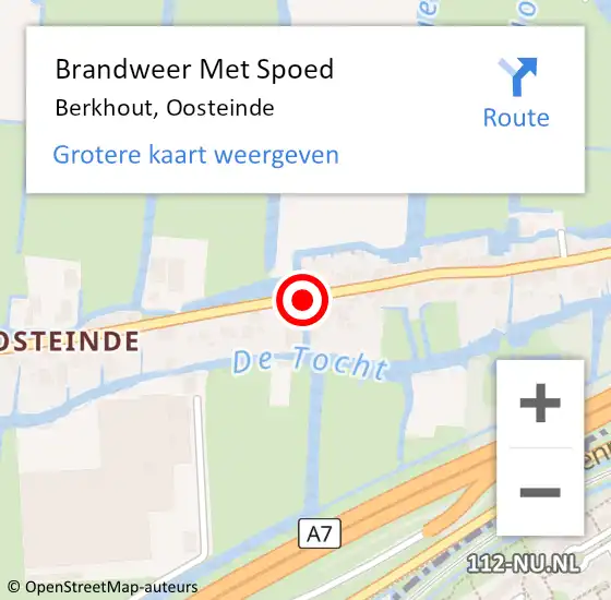 Locatie op kaart van de 112 melding: Brandweer Met Spoed Naar Berkhout, Oosteinde op 15 december 2020 15:17