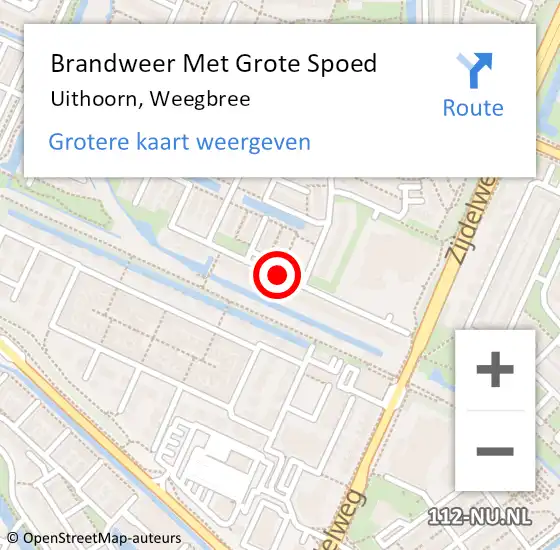 Locatie op kaart van de 112 melding: Brandweer Met Grote Spoed Naar Uithoorn, Weegbree op 15 december 2020 16:16