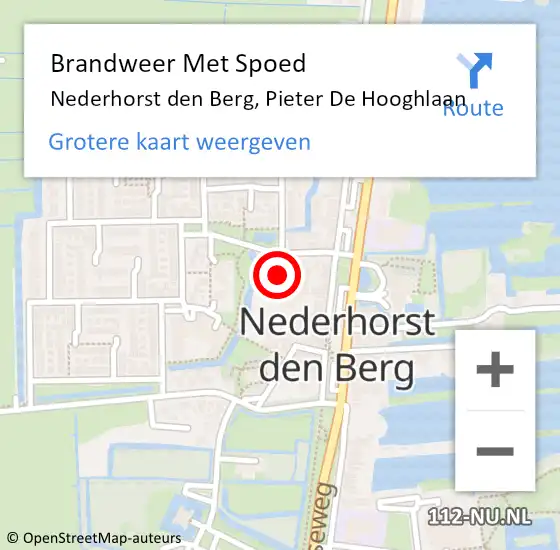 Locatie op kaart van de 112 melding: Brandweer Met Spoed Naar Nederhorst den Berg, Pieter De Hooghlaan op 15 december 2020 18:23