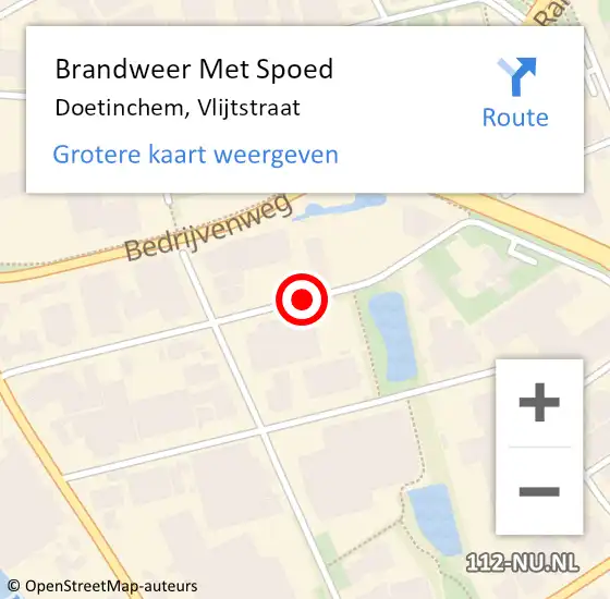 Locatie op kaart van de 112 melding: Brandweer Met Spoed Naar Doetinchem, Vlijtstraat op 15 december 2020 18:24