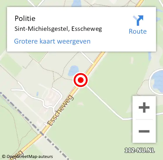 Locatie op kaart van de 112 melding: Politie Sint-Michielsgestel, Esscheweg op 15 december 2020 18:34