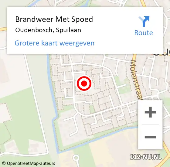Locatie op kaart van de 112 melding: Brandweer Met Spoed Naar Oudenbosch, Spuilaan op 15 december 2020 20:28