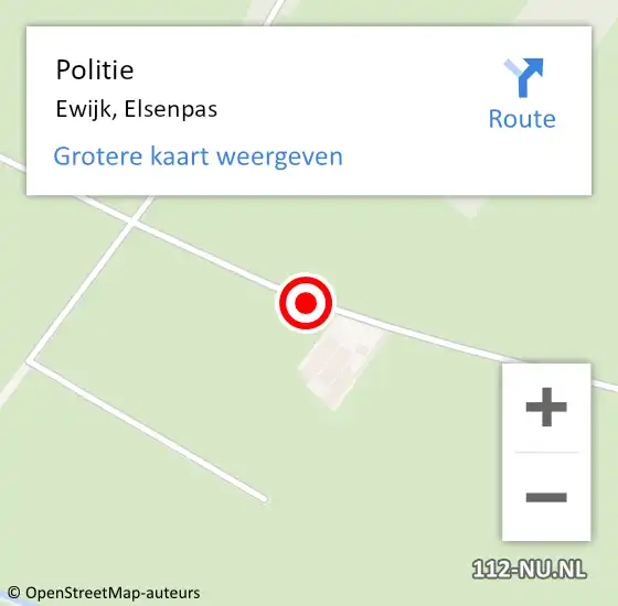 Locatie op kaart van de 112 melding: Politie Ewijk, Elsenpas op 15 december 2020 21:07