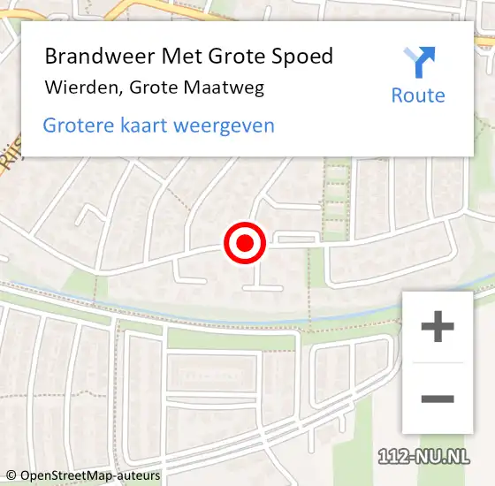 Locatie op kaart van de 112 melding: Brandweer Met Grote Spoed Naar Wierden, Grote Maatweg op 16 december 2020 06:45