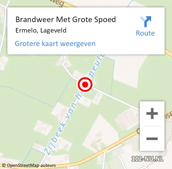 Locatie op kaart van de 112 melding: Brandweer Met Grote Spoed Naar Ermelo, Lageveld op 27 mei 2014 15:52