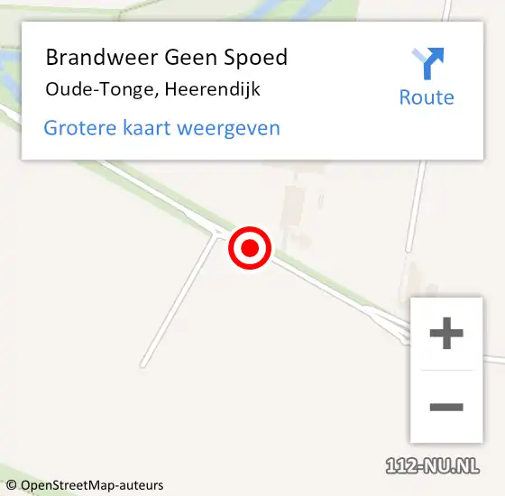 Locatie op kaart van de 112 melding: Brandweer Geen Spoed Naar Oude-Tonge, Heerendijk op 16 december 2020 09:15