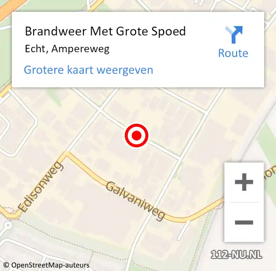 Locatie op kaart van de 112 melding: Brandweer Met Grote Spoed Naar Echt, Ampereweg op 16 december 2020 10:24