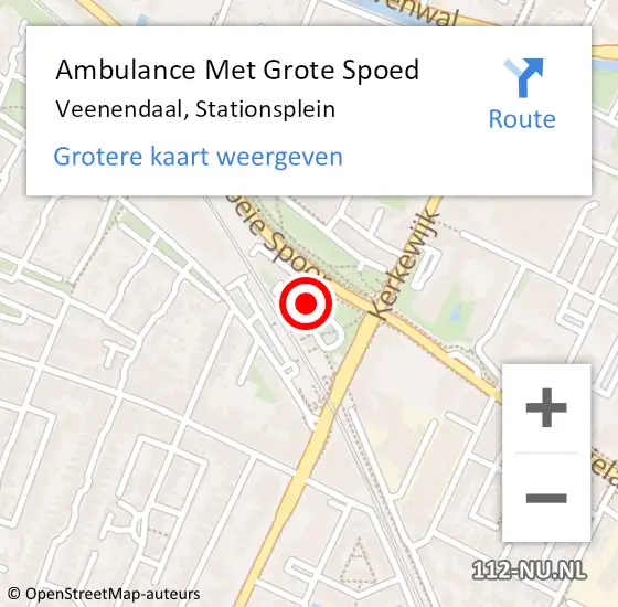 Locatie op kaart van de 112 melding: Ambulance Met Grote Spoed Naar Veenendaal, Stationsplein op 16 december 2020 11:07