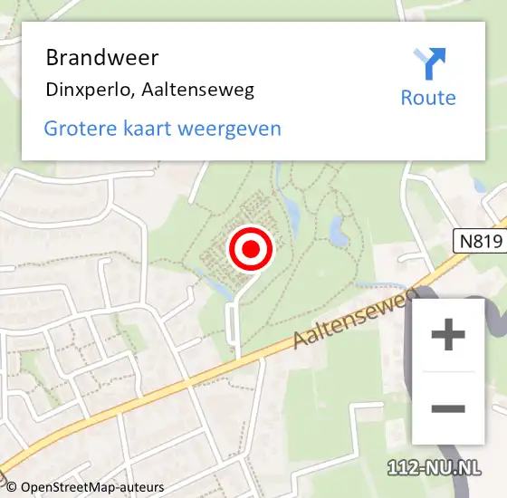 Locatie op kaart van de 112 melding: Brandweer Dinxperlo, Aaltenseweg op 16 december 2020 12:00