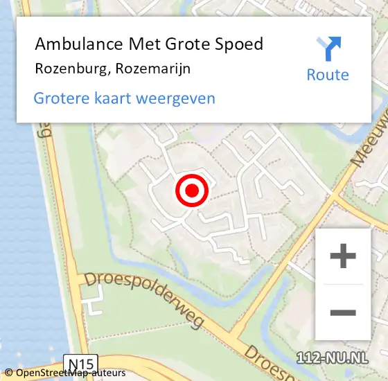 Locatie op kaart van de 112 melding: Ambulance Met Grote Spoed Naar Rozenburg, Rozemarijn op 16 december 2020 12:10