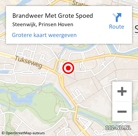 Locatie op kaart van de 112 melding: Brandweer Met Grote Spoed Naar Steenwijk, Prinsen Hoven op 16 december 2020 12:28