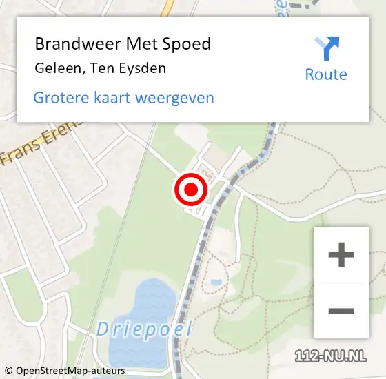 Locatie op kaart van de 112 melding: Brandweer Met Spoed Naar Geleen, Ten Eysden op 16 december 2020 13:08