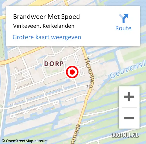 Locatie op kaart van de 112 melding: Brandweer Met Spoed Naar Vinkeveen, Kerkelanden op 16 december 2020 14:23