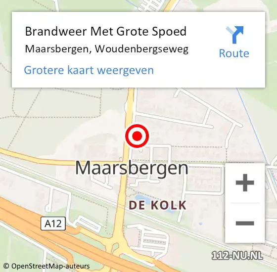 Locatie op kaart van de 112 melding: Brandweer Met Grote Spoed Naar Maarsbergen, Woudenbergseweg op 16 december 2020 19:11