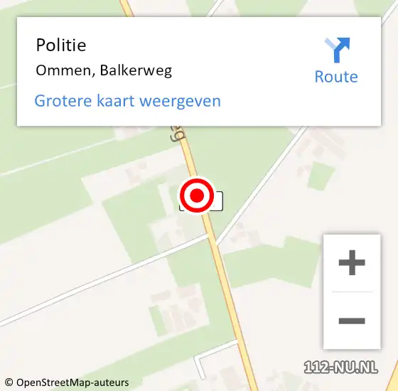 Locatie op kaart van de 112 melding: Politie Ommen, Balkerweg op 16 december 2020 19:29