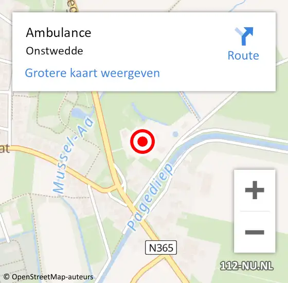 Locatie op kaart van de 112 melding: Ambulance Onstwedde op 27 mei 2014 17:06