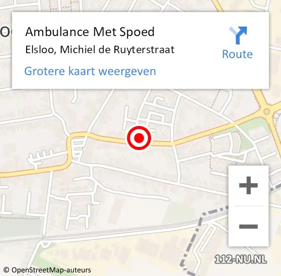 Locatie op kaart van de 112 melding: Ambulance Met Spoed Naar Elsloo, Michiel de Ruyterstraat op 27 mei 2014 17:10