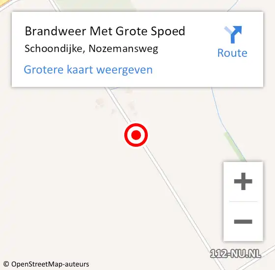 Locatie op kaart van de 112 melding: Brandweer Met Grote Spoed Naar Schoondijke, Nozemansweg op 17 december 2020 08:10