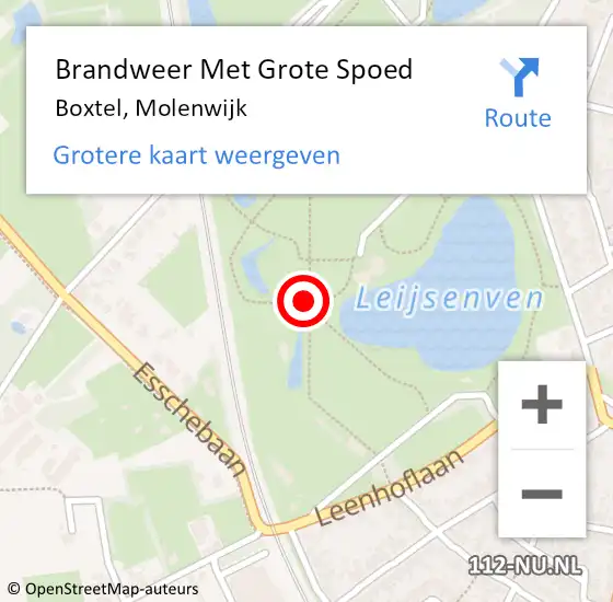 Locatie op kaart van de 112 melding: Brandweer Met Grote Spoed Naar Boxtel, Molenwijk op 17 december 2020 09:03