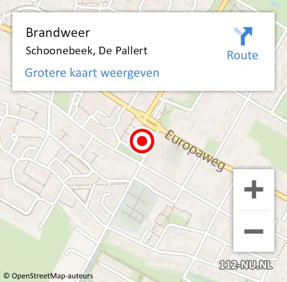 Locatie op kaart van de 112 melding: Brandweer Schoonebeek, De Pallert op 17 december 2020 09:48