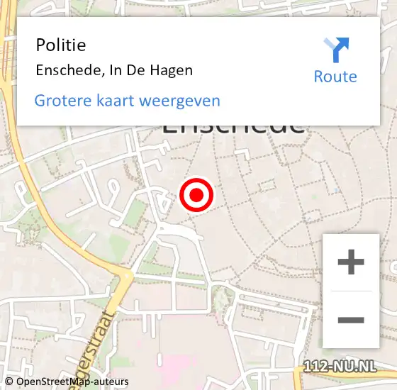 Locatie op kaart van de 112 melding: Politie Enschede, In De Hagen op 17 december 2020 09:50