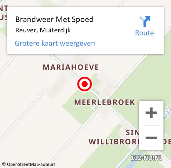 Locatie op kaart van de 112 melding: Brandweer Met Spoed Naar Reuver, Muiterdijk op 17 december 2020 11:03