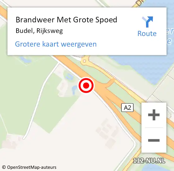 Locatie op kaart van de 112 melding: Brandweer Met Grote Spoed Naar Budel, Rijksweg op 17 december 2020 11:38