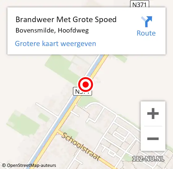 Locatie op kaart van de 112 melding: Brandweer Met Grote Spoed Naar Bovensmilde, Hoofdweg op 17 december 2020 11:43