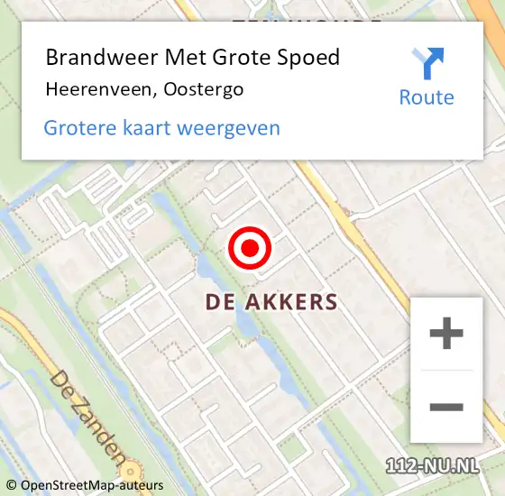 Locatie op kaart van de 112 melding: Brandweer Met Grote Spoed Naar Heerenveen, Oostergo op 27 mei 2014 17:41