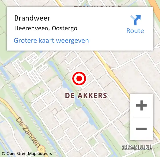 Locatie op kaart van de 112 melding: Brandweer Heerenveen, Oostergo op 27 mei 2014 17:43