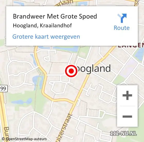 Locatie op kaart van de 112 melding: Brandweer Met Grote Spoed Naar Hoogland, Kraailandhof op 17 december 2020 13:07