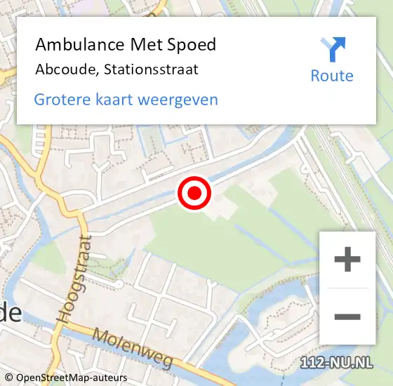 Locatie op kaart van de 112 melding: Ambulance Met Spoed Naar Abcoude, Stationsstraat op 17 december 2020 13:23