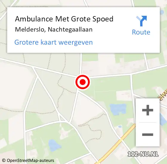 Locatie op kaart van de 112 melding: Ambulance Met Grote Spoed Naar Melderslo, Nachtegaallaan op 27 mei 2014 18:14