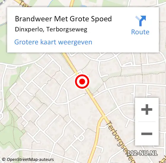 Locatie op kaart van de 112 melding: Brandweer Met Grote Spoed Naar Dinxperlo, Terborgseweg op 17 december 2020 18:19