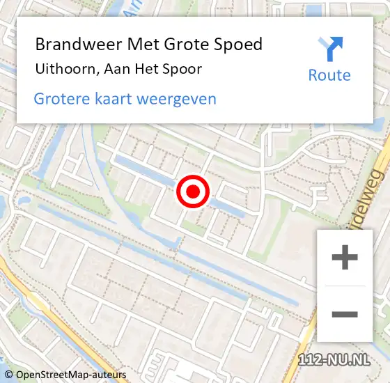 Locatie op kaart van de 112 melding: Brandweer Met Grote Spoed Naar Uithoorn, Aan Het Spoor op 17 december 2020 18:37