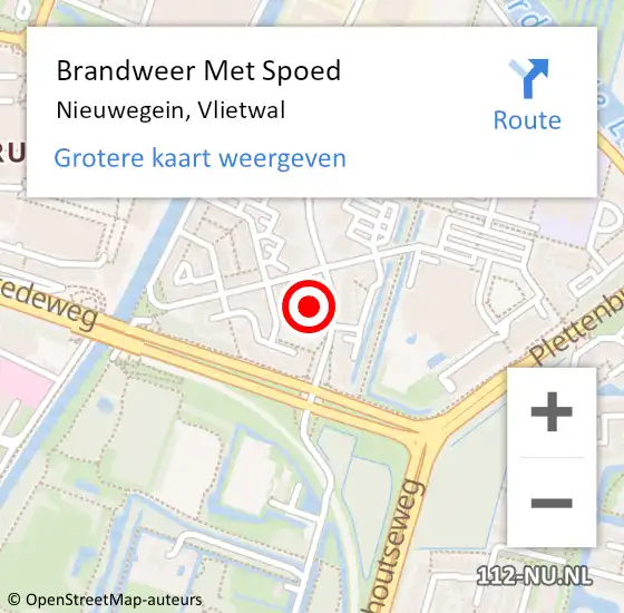 Locatie op kaart van de 112 melding: Brandweer Met Spoed Naar Nieuwegein, Vlietwal op 27 mei 2014 18:30