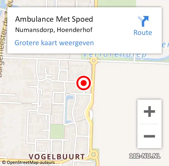 Locatie op kaart van de 112 melding: Ambulance Met Spoed Naar Numansdorp, Hoenderhof op 17 december 2020 20:00