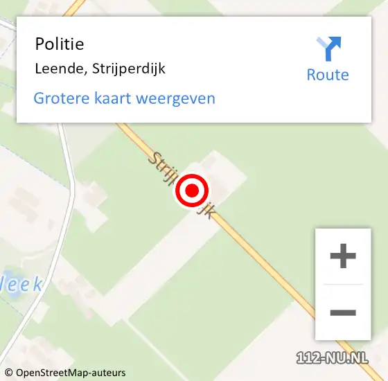 Locatie op kaart van de 112 melding: Politie Leende, Strijperdijk op 17 december 2020 21:47