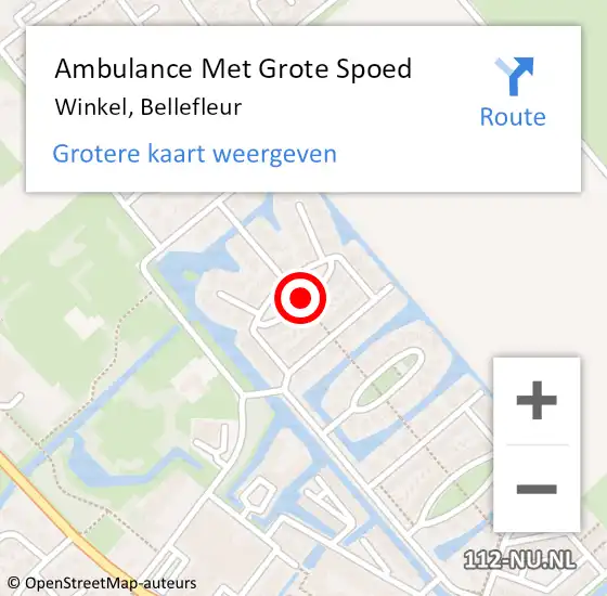 Locatie op kaart van de 112 melding: Ambulance Met Grote Spoed Naar Winkel, Bellefleur op 18 december 2020 00:49