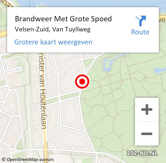 Locatie op kaart van de 112 melding: Brandweer Met Grote Spoed Naar Velsen-Zuid, Van Tuyllweg op 18 december 2020 08:14