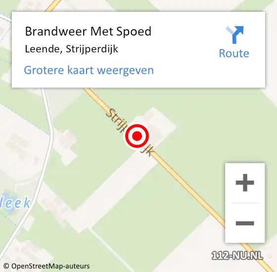 Locatie op kaart van de 112 melding: Brandweer Met Spoed Naar Leende, Strijperdijk op 18 december 2020 08:34