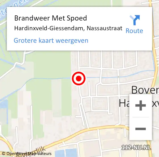 Locatie op kaart van de 112 melding: Brandweer Met Spoed Naar Hardinxveld-Giessendam, Nassaustraat op 18 december 2020 11:30