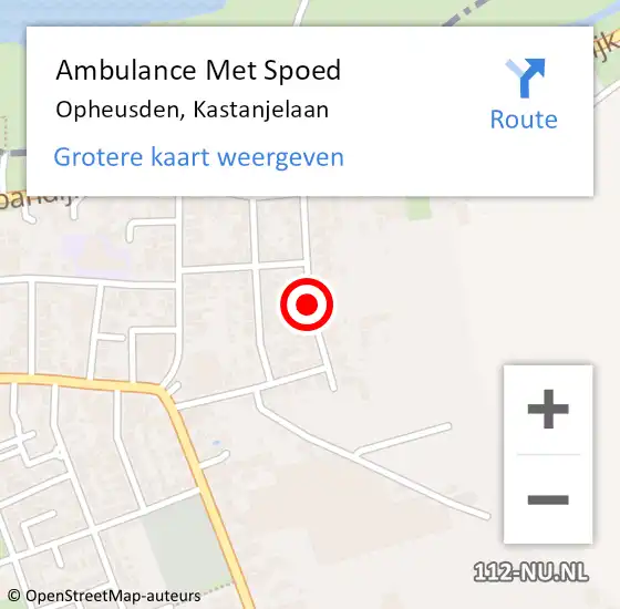 Locatie op kaart van de 112 melding: Ambulance Met Spoed Naar Opheusden, Kastanjelaan op 18 december 2020 11:49