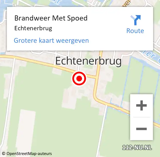 Locatie op kaart van de 112 melding: Brandweer Met Spoed Naar Echtenerbrug op 18 december 2020 12:20