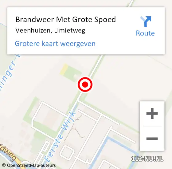 Locatie op kaart van de 112 melding: Brandweer Met Grote Spoed Naar Veenhuizen, Limietweg op 27 mei 2014 19:41