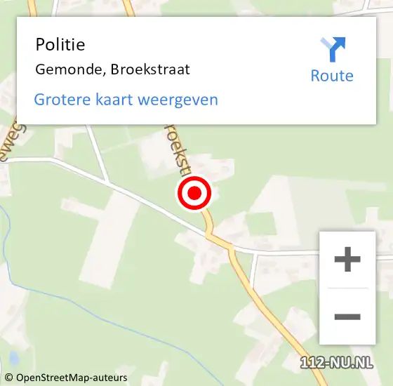 Locatie op kaart van de 112 melding: Politie Gemonde, Broekstraat op 18 december 2020 13:23