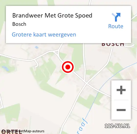 Locatie op kaart van de 112 melding: Brandweer Met Grote Spoed Naar Bosch op 18 december 2020 14:21