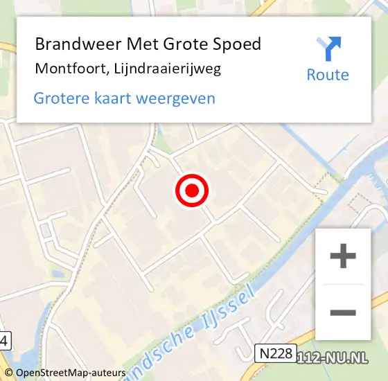 Locatie op kaart van de 112 melding: Brandweer Met Grote Spoed Naar Montfoort, Lijndraaierijweg op 18 december 2020 19:45