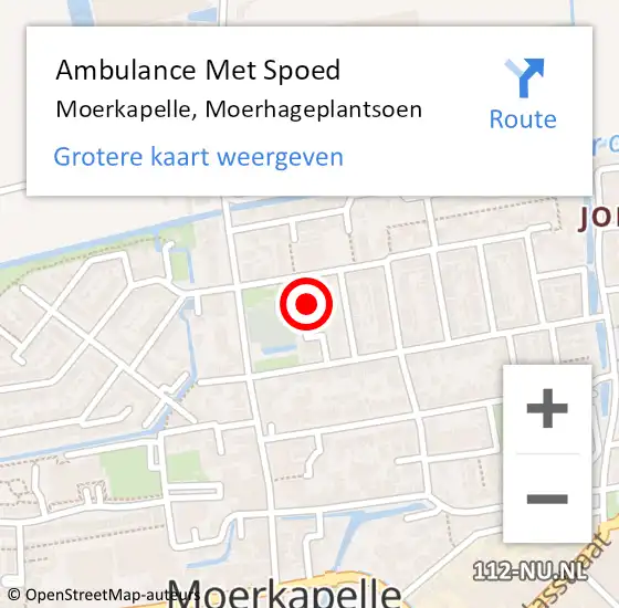 Locatie op kaart van de 112 melding: Ambulance Met Spoed Naar Moerkapelle, Moerhageplantsoen op 27 mei 2014 20:31